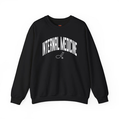 Varsity Internal Medicine Crewneck Sweatshirt-Black-Health Gear Shop
