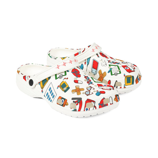 Medical Motif EVA Foam Rubber Clogs – Lightweight Shoes for Healthcare Workers