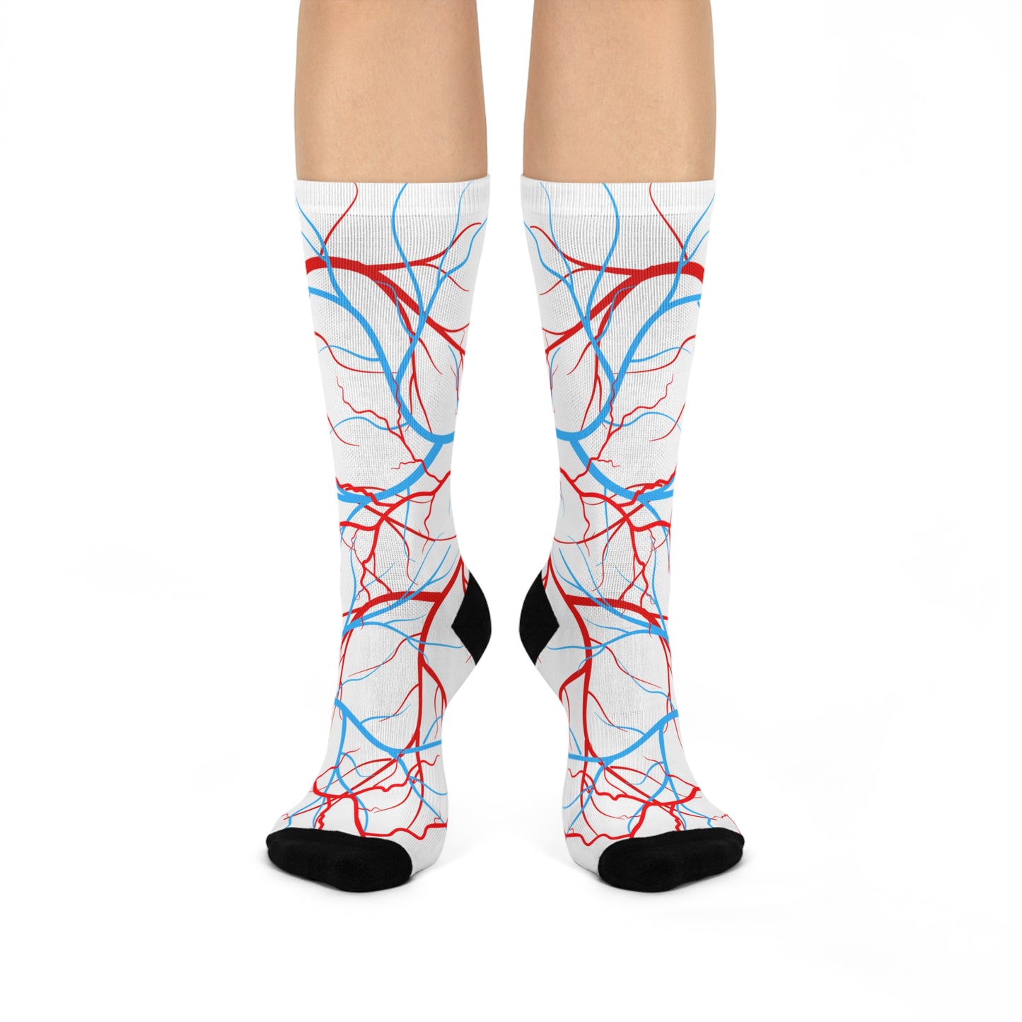 Vascular Anatomy Artery Vein Cushioned Crew 3/4 Length Sock