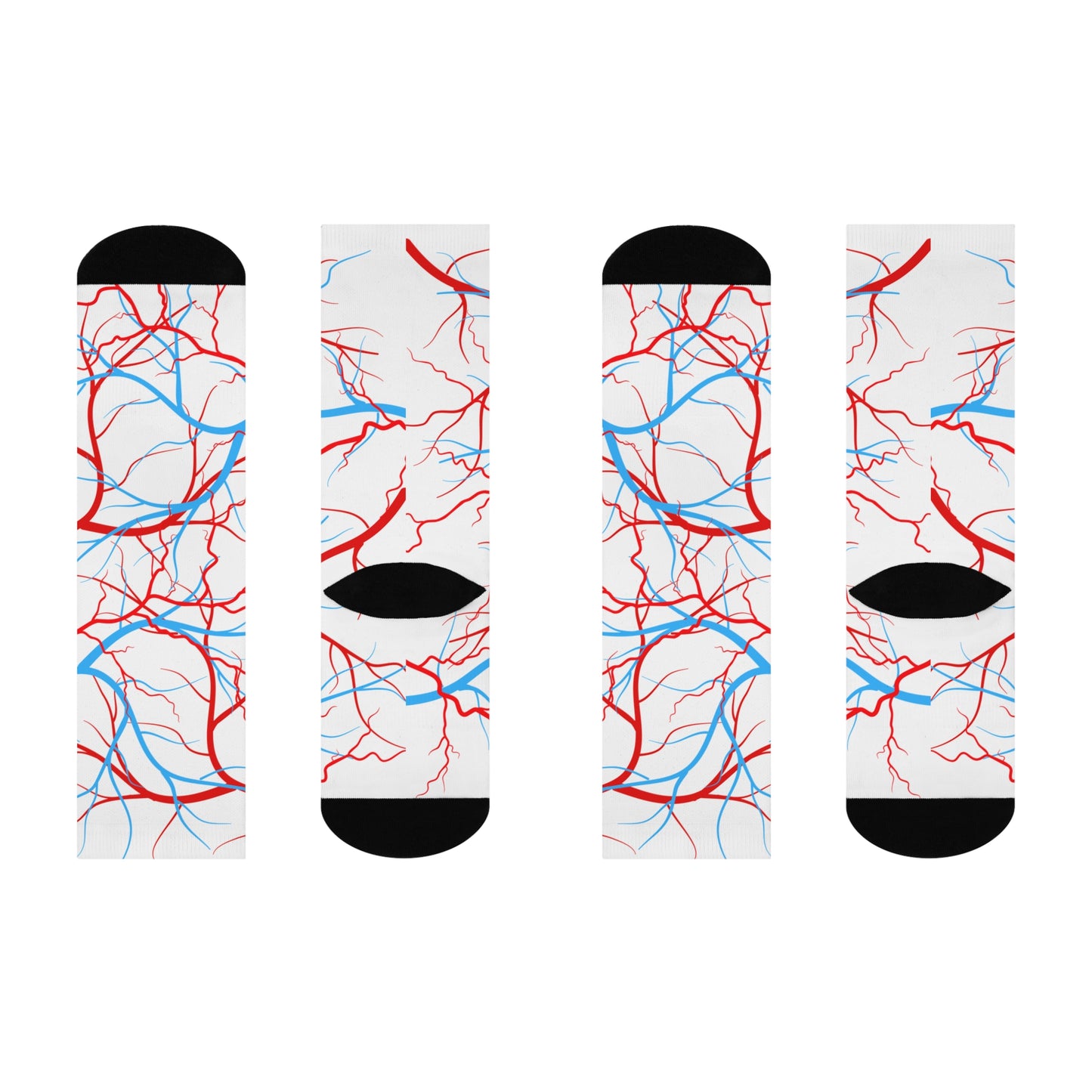 Vascular Anatomy Artery Vein Cushioned Crew 3/4 Length Sock