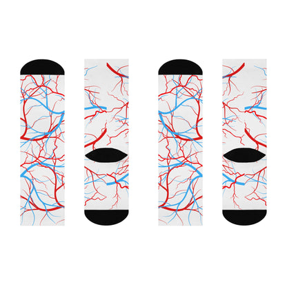 Vascular Anatomy Artery Vein Cushioned Crew 3/4 Length Sock