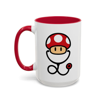 Power Up Mushroom Medical Coffee Mug - 15 oz. Red
