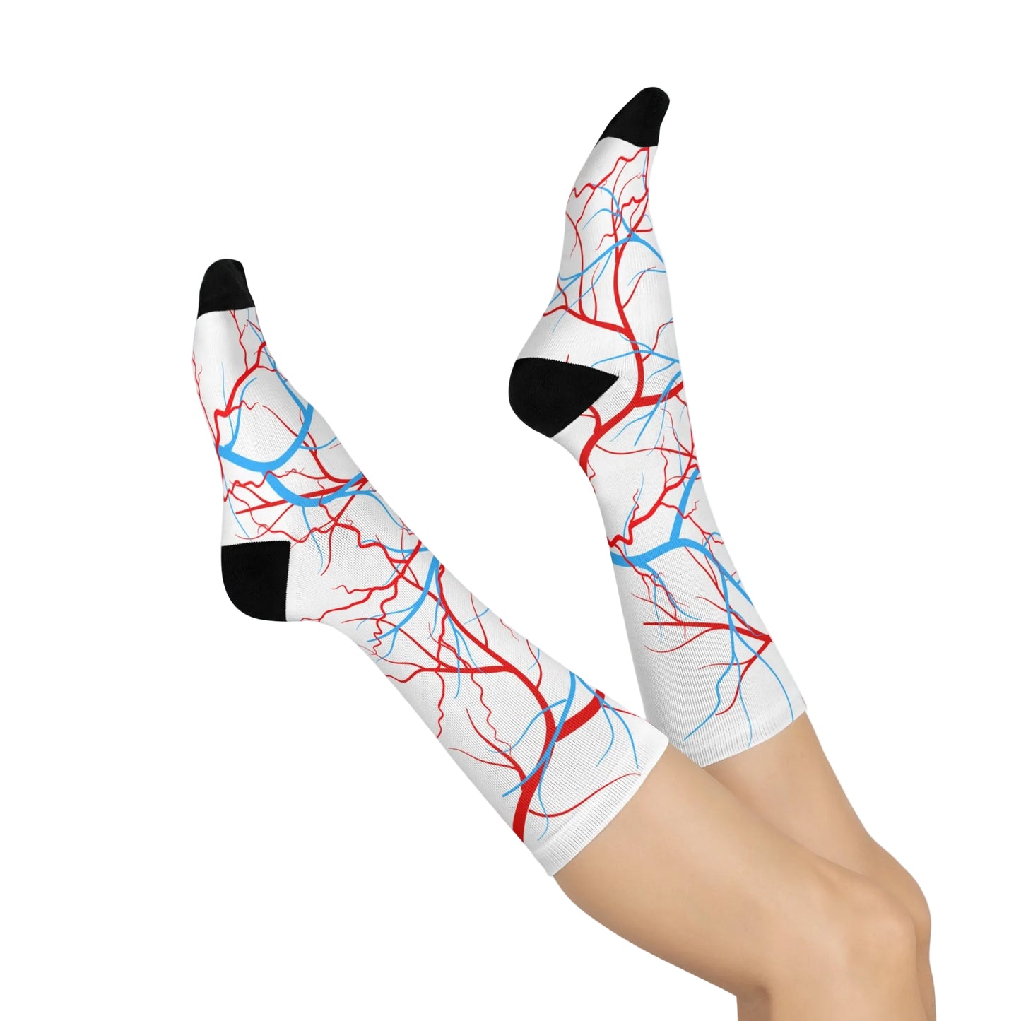 Vascular Anatomy Artery Vein Cushioned Crew 3/4 Length Sock