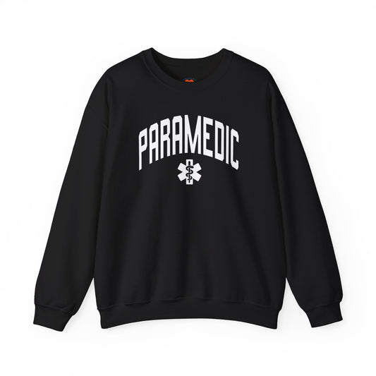 Varstity Paramedic Crewneck Sweatshirt-Black-Health Gear Shop