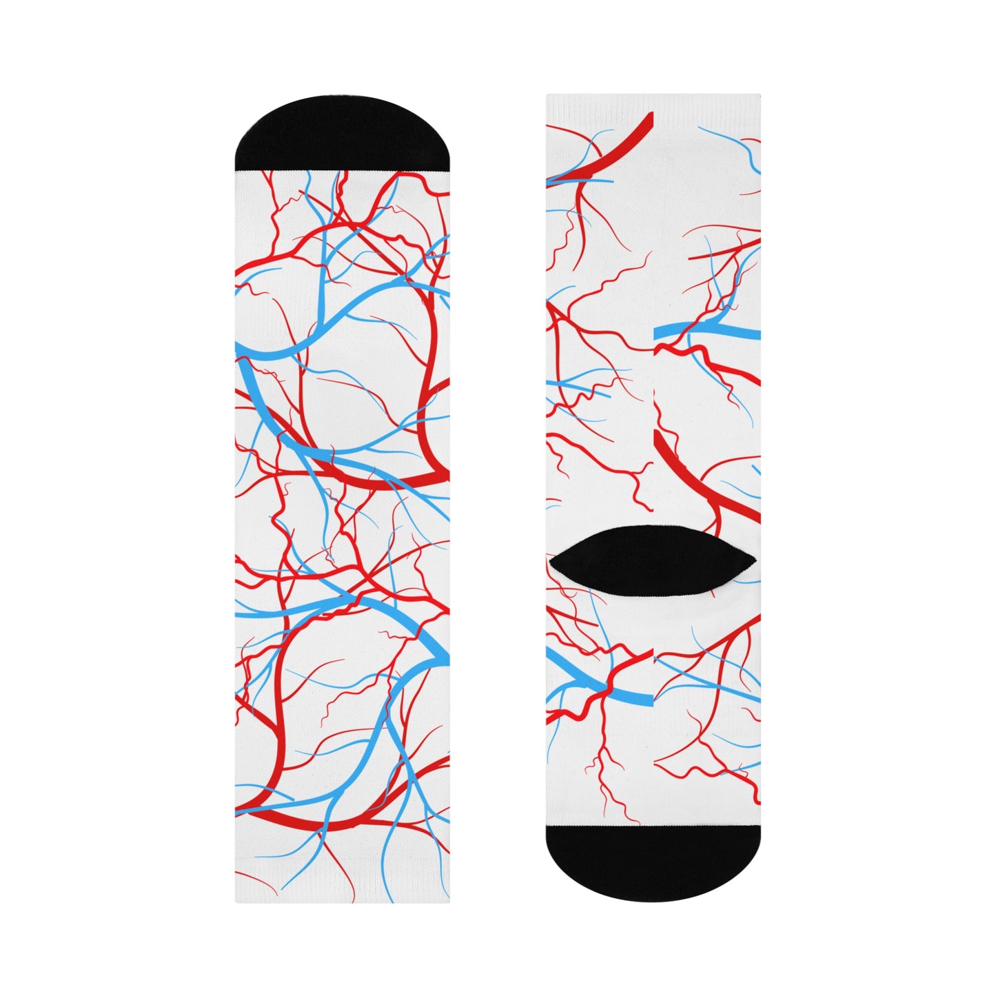 Vascular Anatomy Artery Vein Cushioned Crew 3/4 Length Sock