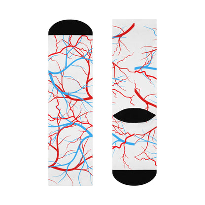 Vascular Anatomy Artery Vein Cushioned Crew 3/4 Length Sock