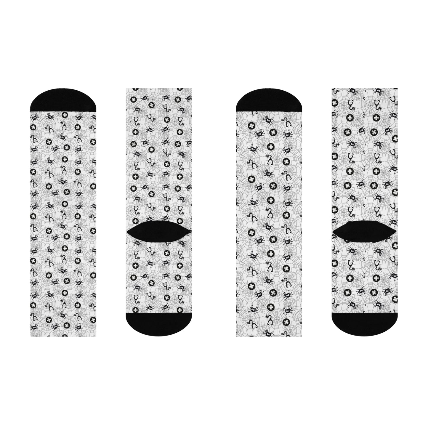 Spooky Spider Halloween Medical Cushioned Crew 3/4 Length Sock -Health Gear Shop