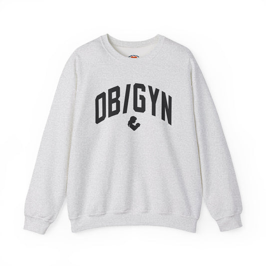 Varsity OB-GYN Crewneck Sweatshirt-Ash-Health Gear Shop