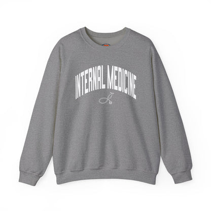 Varsity Internal Medicine Crewneck Sweatshirt-Graphite Heather-Health Gear Shop