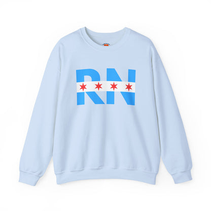 RN Nurse Chicago Flag Medical Crewneck Sweatshirt
