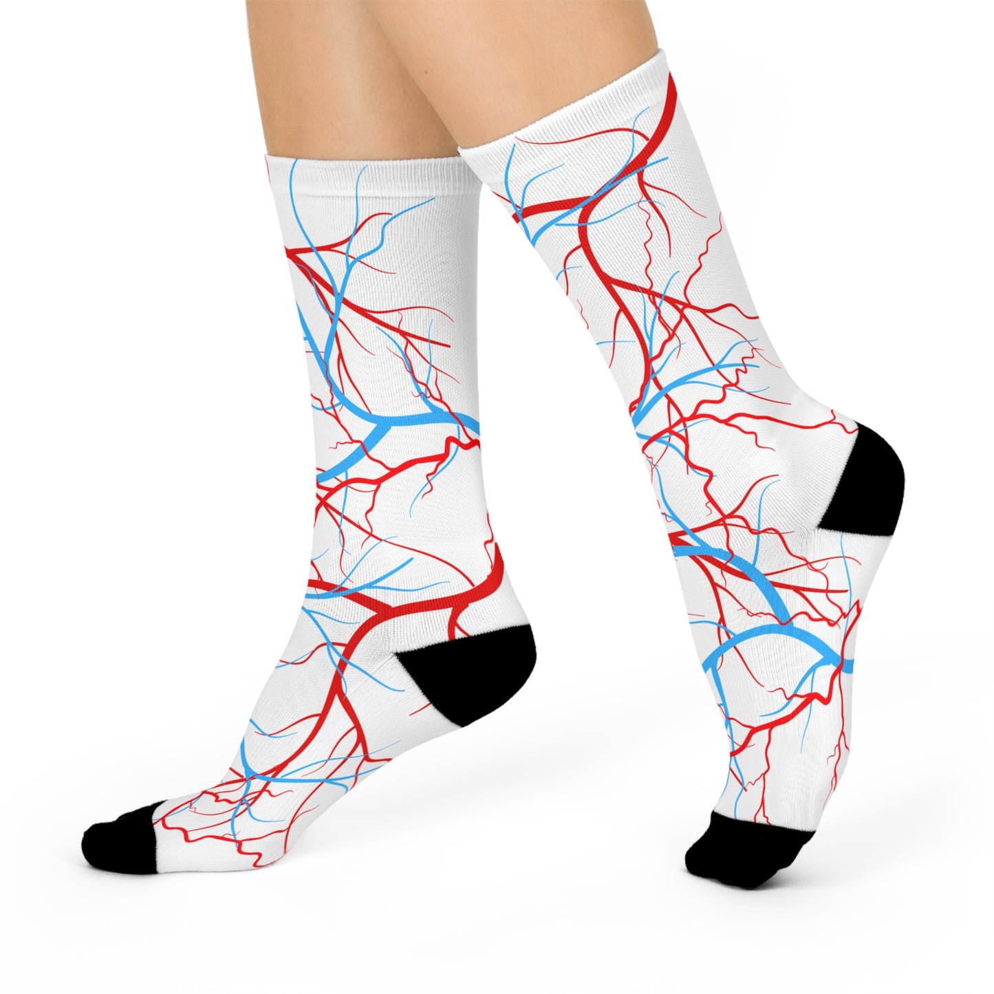 Vascular Anatomy Artery Vein Cushioned Crew 3/4 Length Sock
