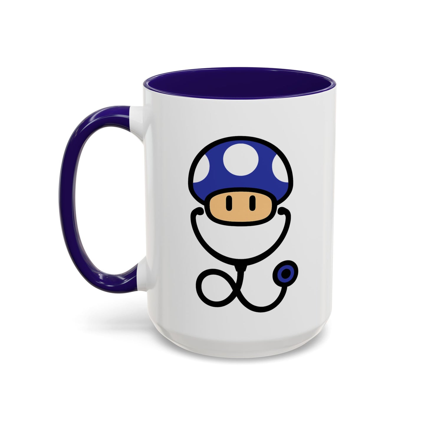 Power Up Mushroom Medical Coffee Mug - 15 oz. Blue