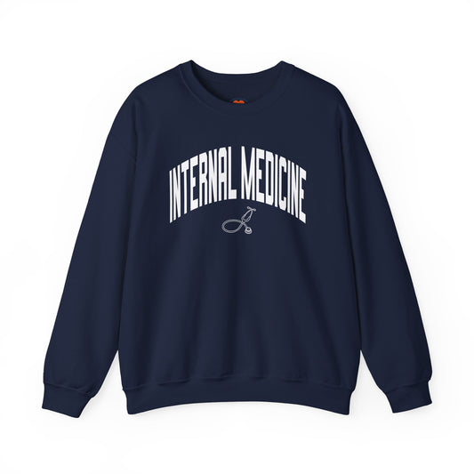 Varsity Internal Medicine Crewneck Sweatshirt-Navy-Health Gear Shop