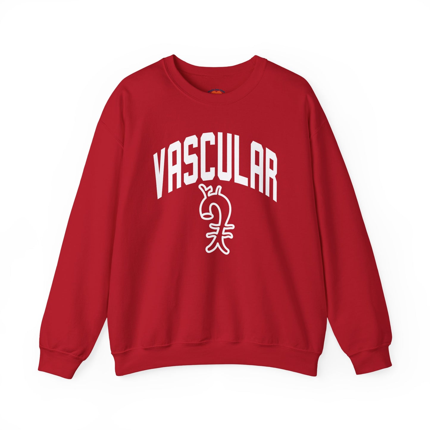 Varsity Vascular Surgery Crewneck Sweatshirt-Cherry Red-Health Gear Shop