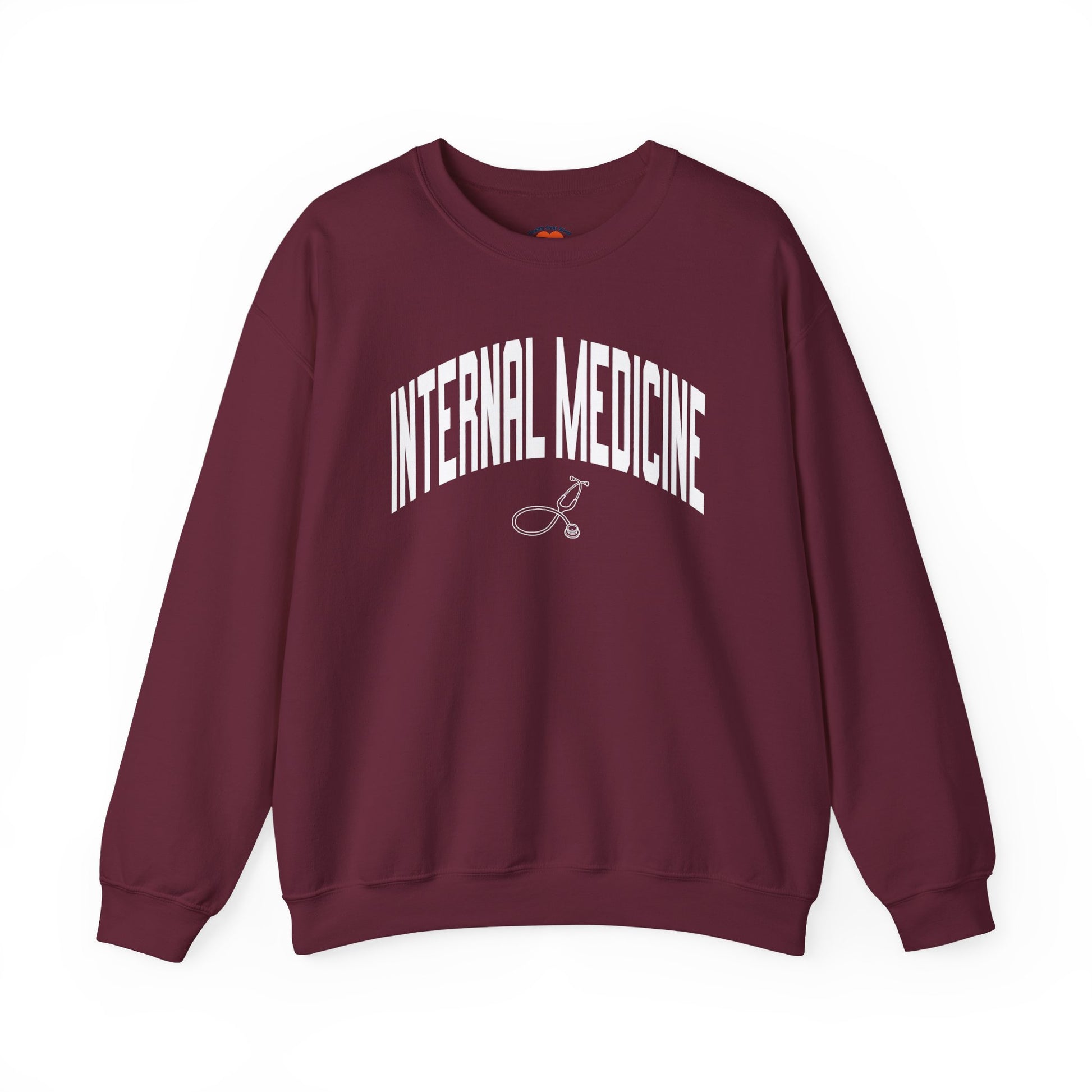 Varsity Internal Medicine Crewneck Sweatshirt-Maroon-Health Gear Shop