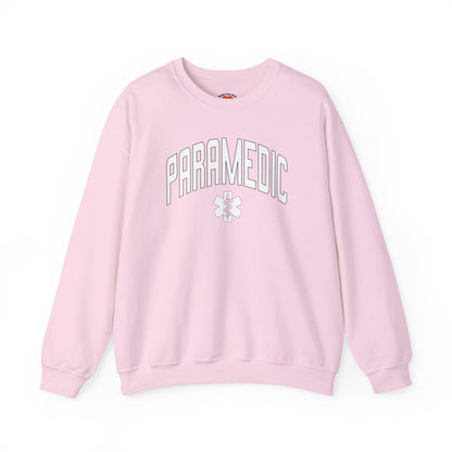 Varstity Paramedic Crewneck Sweatshirt-Light Pink-Health Gear Shop