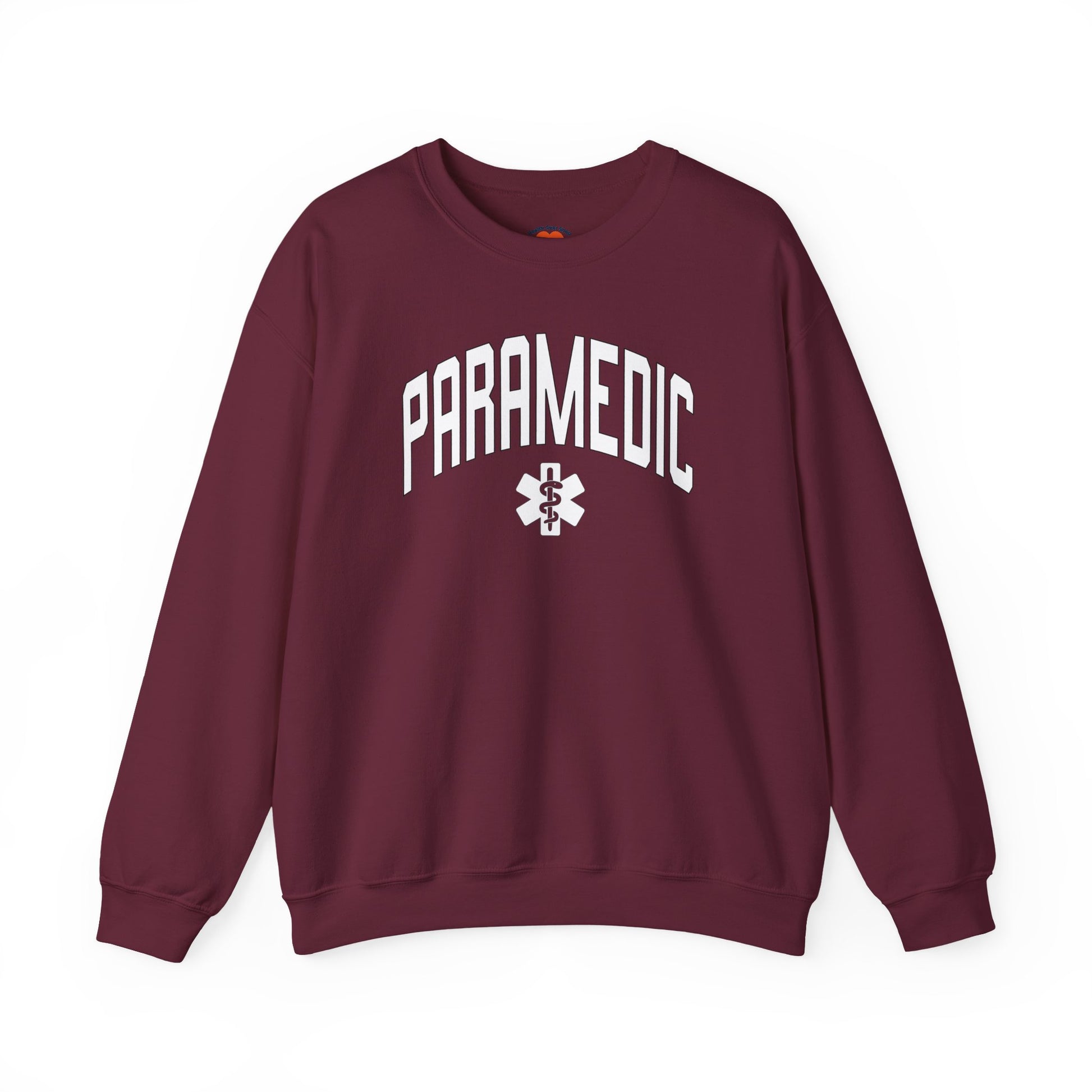 Varstity Paramedic Crewneck Sweatshirt-Maroon-Health Gear Shop
