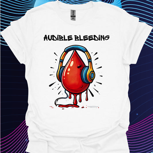 Audible Bleeding T-Shirt 2 – Funny Surgeon Gift for OR Staff-White-Health Gear Shop