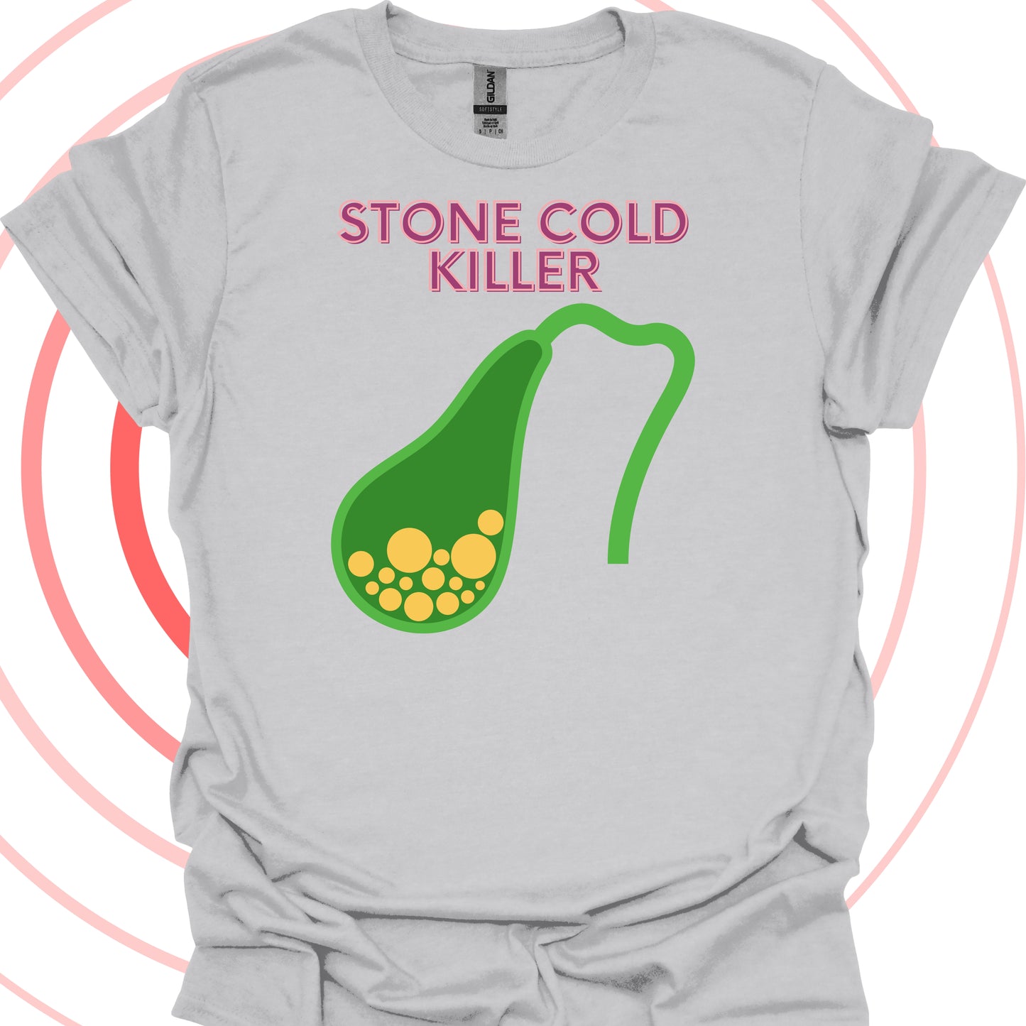 Stone Cold Gallbladder Surgery T-Shirt in Ice Grey – funny medical t-shirt, nurse and doctor gift for healthcare