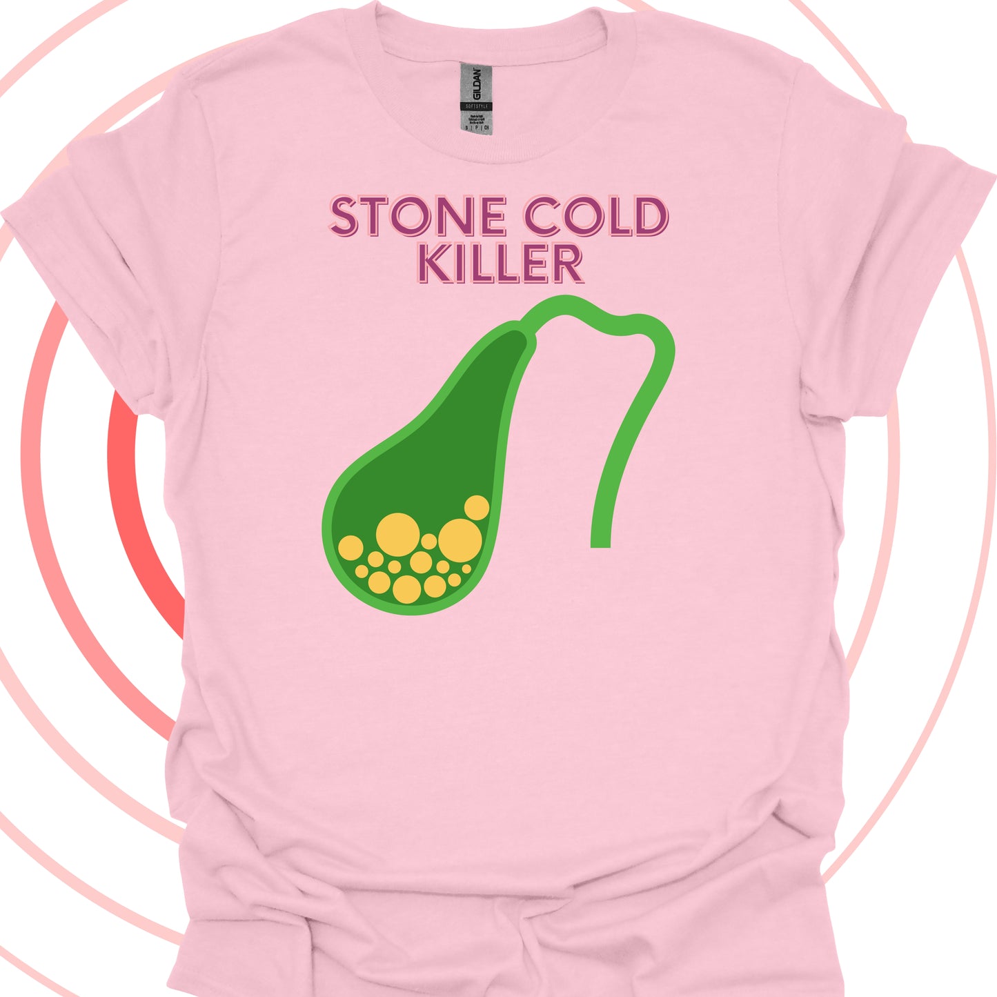 Stone Cold Gallbladder Surgery T-Shirt in Light Pink – funny medical t-shirt, nurse and doctor gift for healthcare