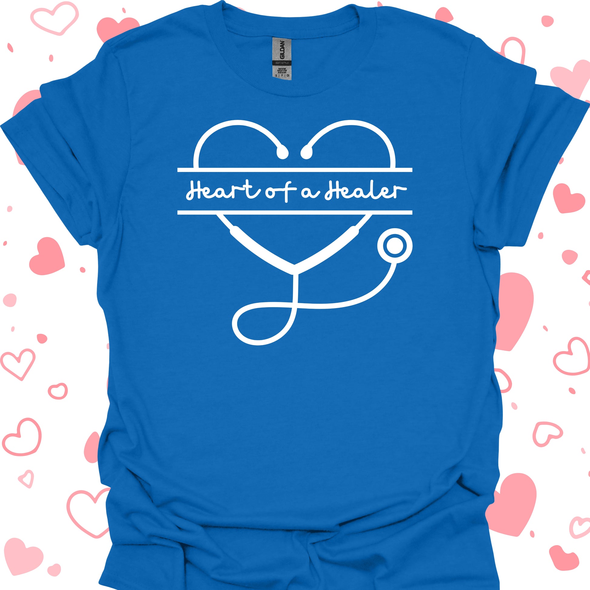 Heart of a Healer T-Shirt – For Compassionate Healthcare Workers-Royal-Health Gear Shop