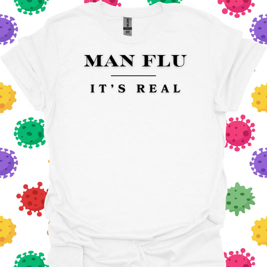 Manflu is Real Medical Humor T-Shirt – The Perfect Gift for Him-White-Health Gear Shop