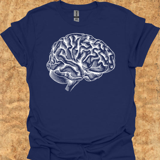 Minimalist Brain Anatomy Neurology T-Shirt for Neurologists & Neuro Care