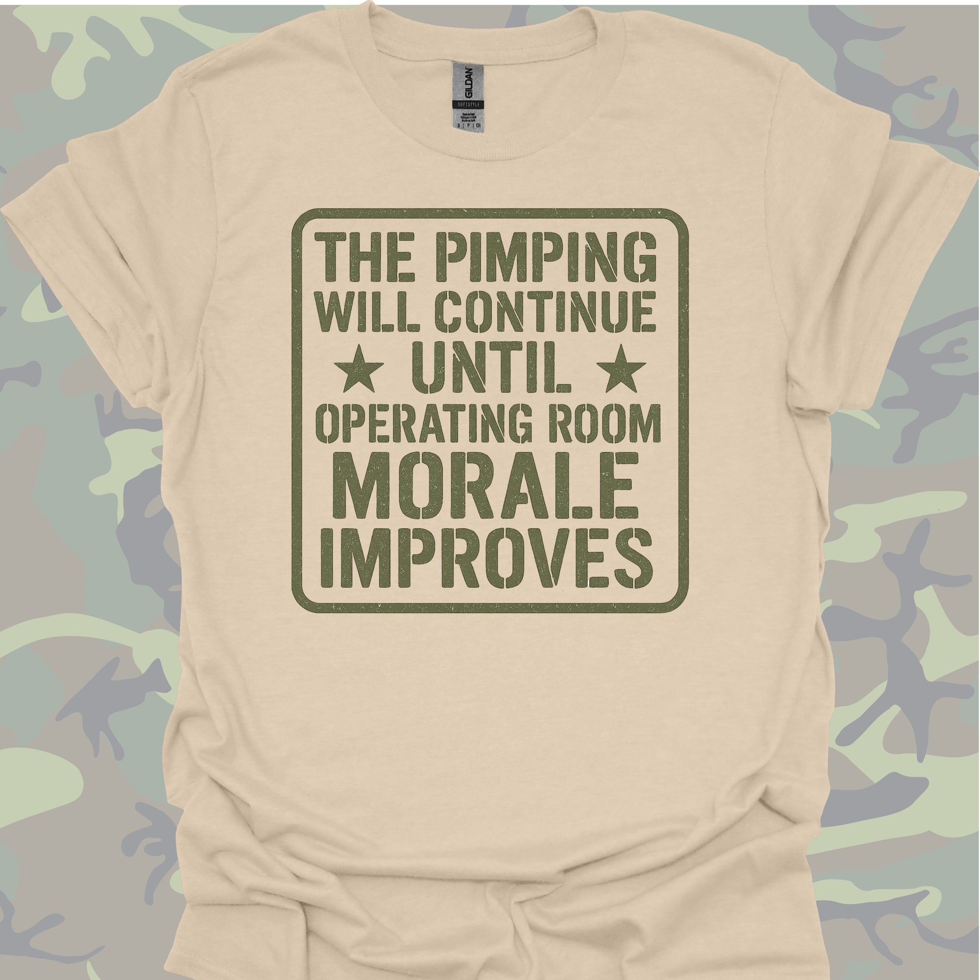 Surgery Resident Military Style Medical Humor T-Shirt-Sand-Health Gear Shop