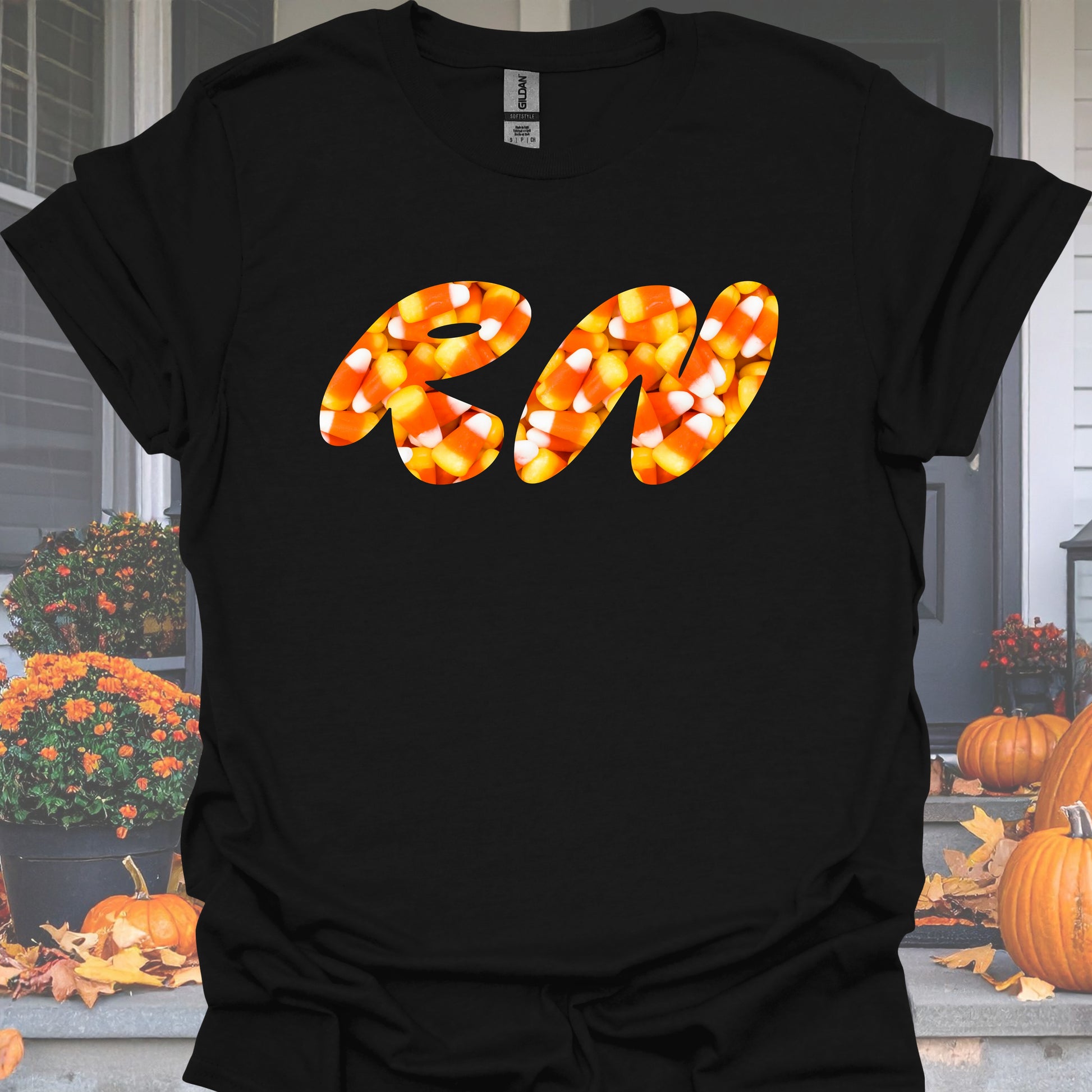 Halloween Candy Corn RN Nurse T-Shirt S-Health Gear Shop
