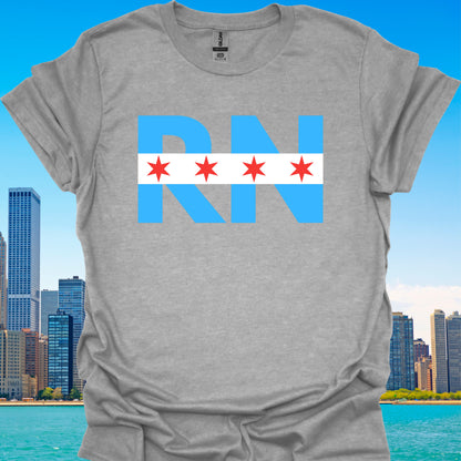 RN Nurse Chicago Flag Medical T-Shirt