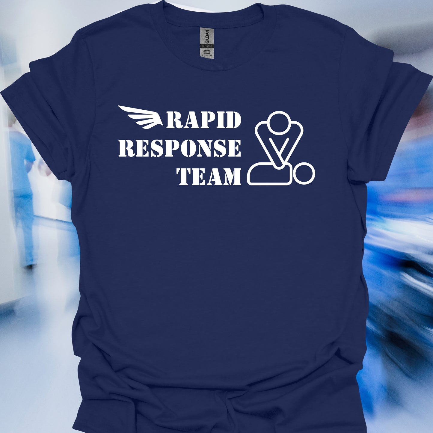 Rapid Response Team Rescue T-Shirt – Code Blue Crew Edition-Navy-Health Gear Shop