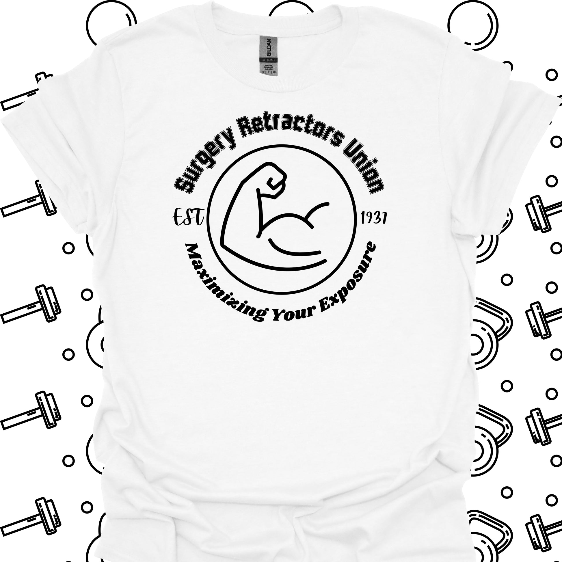 Surgical Retractors Union Surgery Humor T-Shirt-White-Health Gear Shop