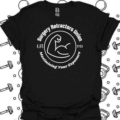 Surgical Retractors Union Surgery Humor T-Shirt-Black-Health Gear Shop