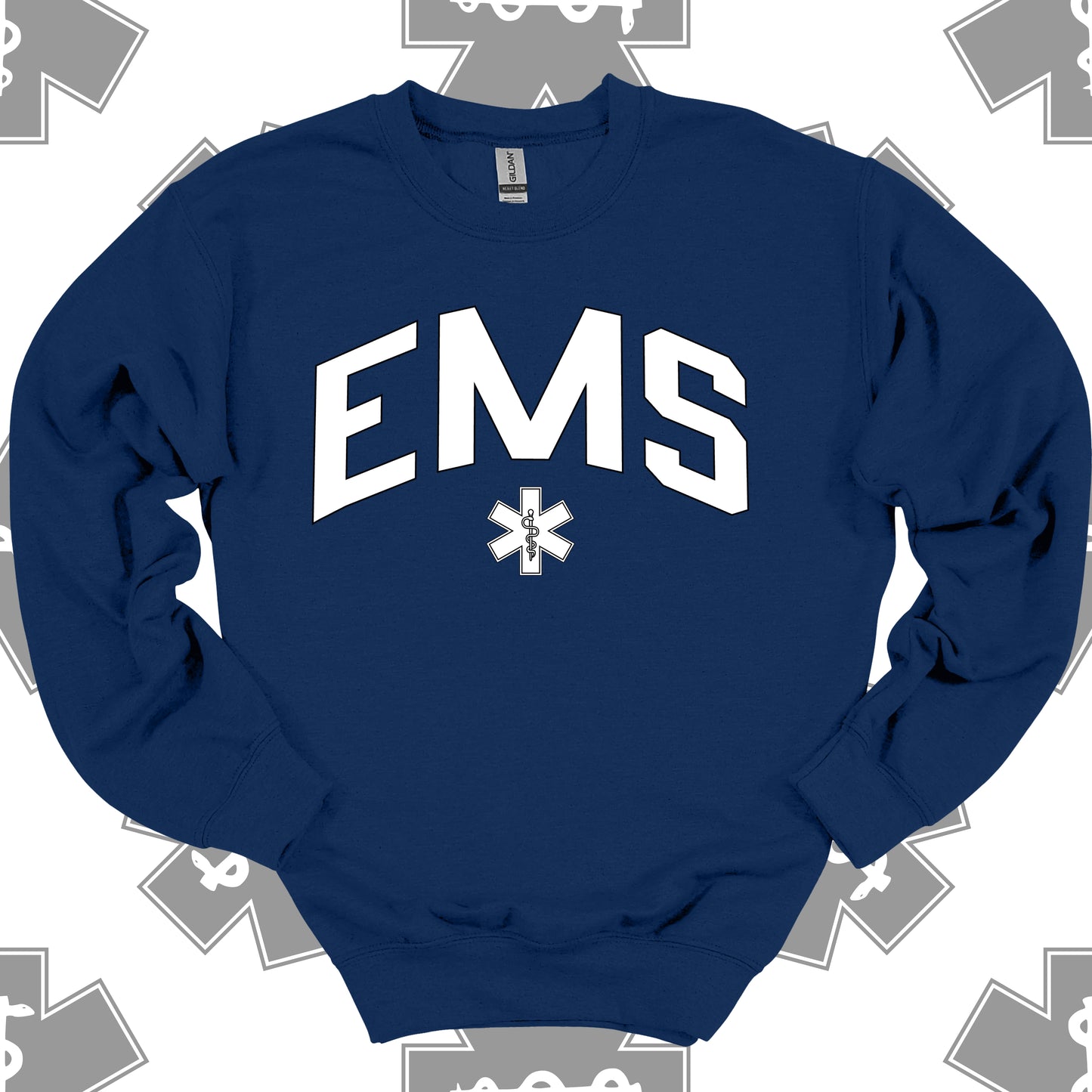 Varsity EMS Crewneck Sweatshirt in Navy – Gift for First Responders