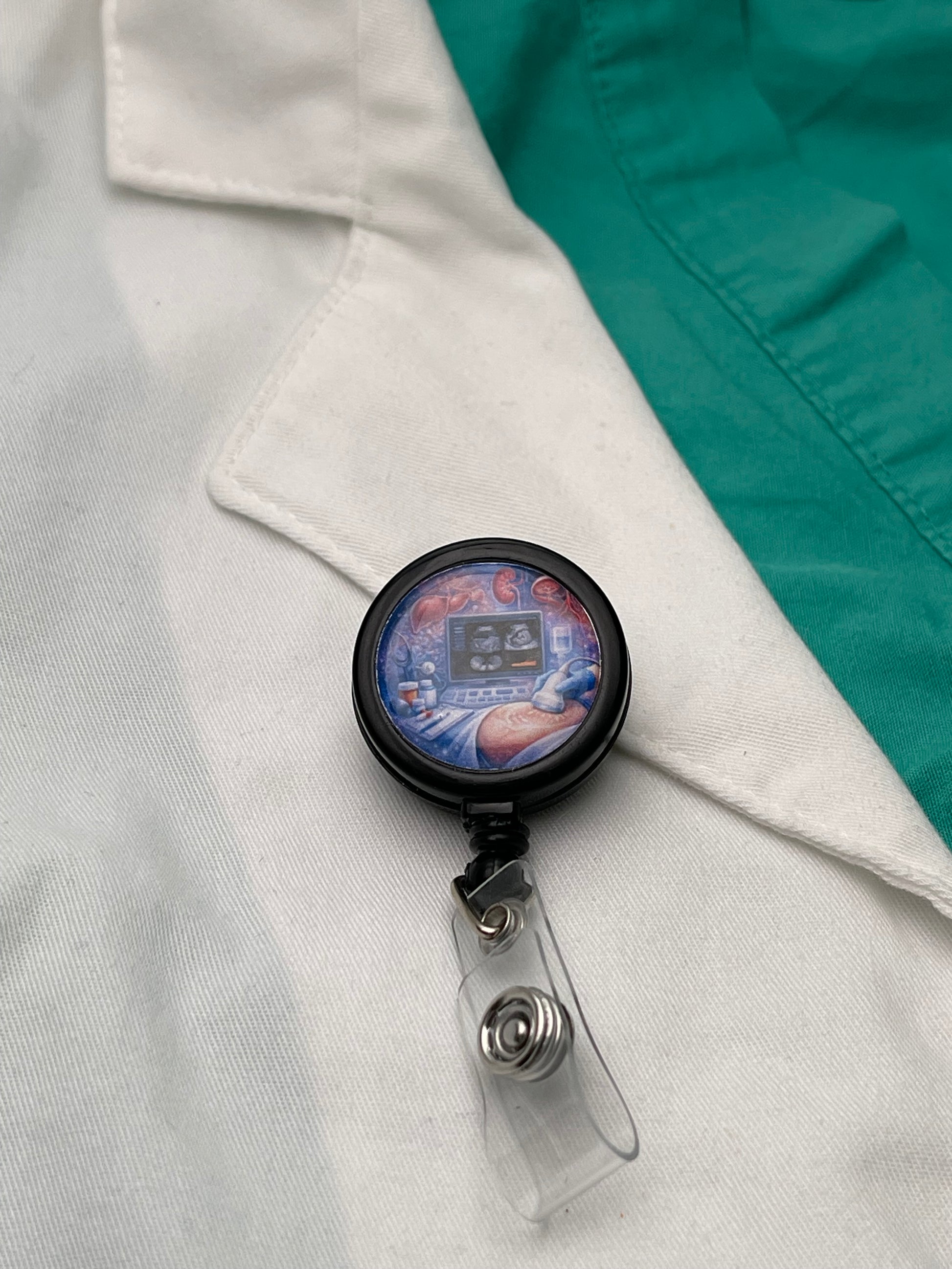 Abdominal Ultrasound Sonographer ID Badge Reel-Health Gear Shop