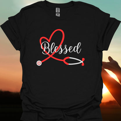 Blessed Heart Stethoscope T-Shirt – Grateful Healthcare