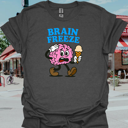 Brain Freeze Summer Neurology T-Shirt-Dark Heather Grey-Health Gear Shop