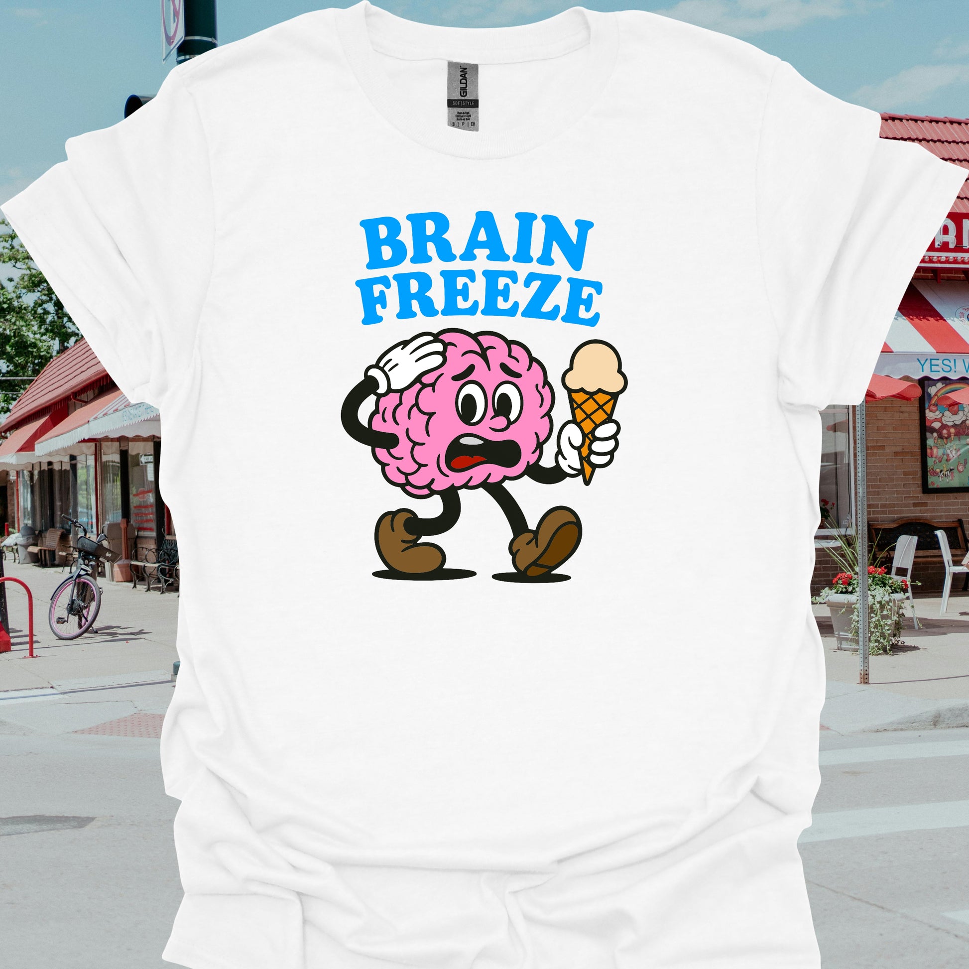 Brain Freeze Summer Neurology T-Shirt-White-Health Gear Shop