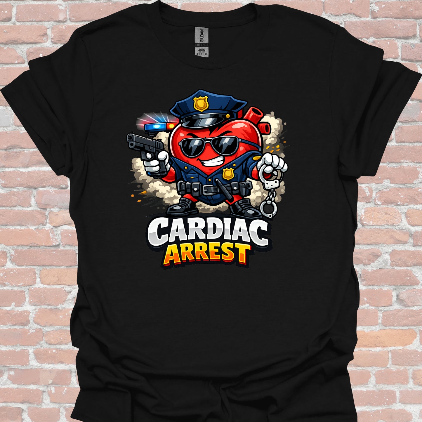 Cardiac Arrest Funny Heart Cop T-Shirt