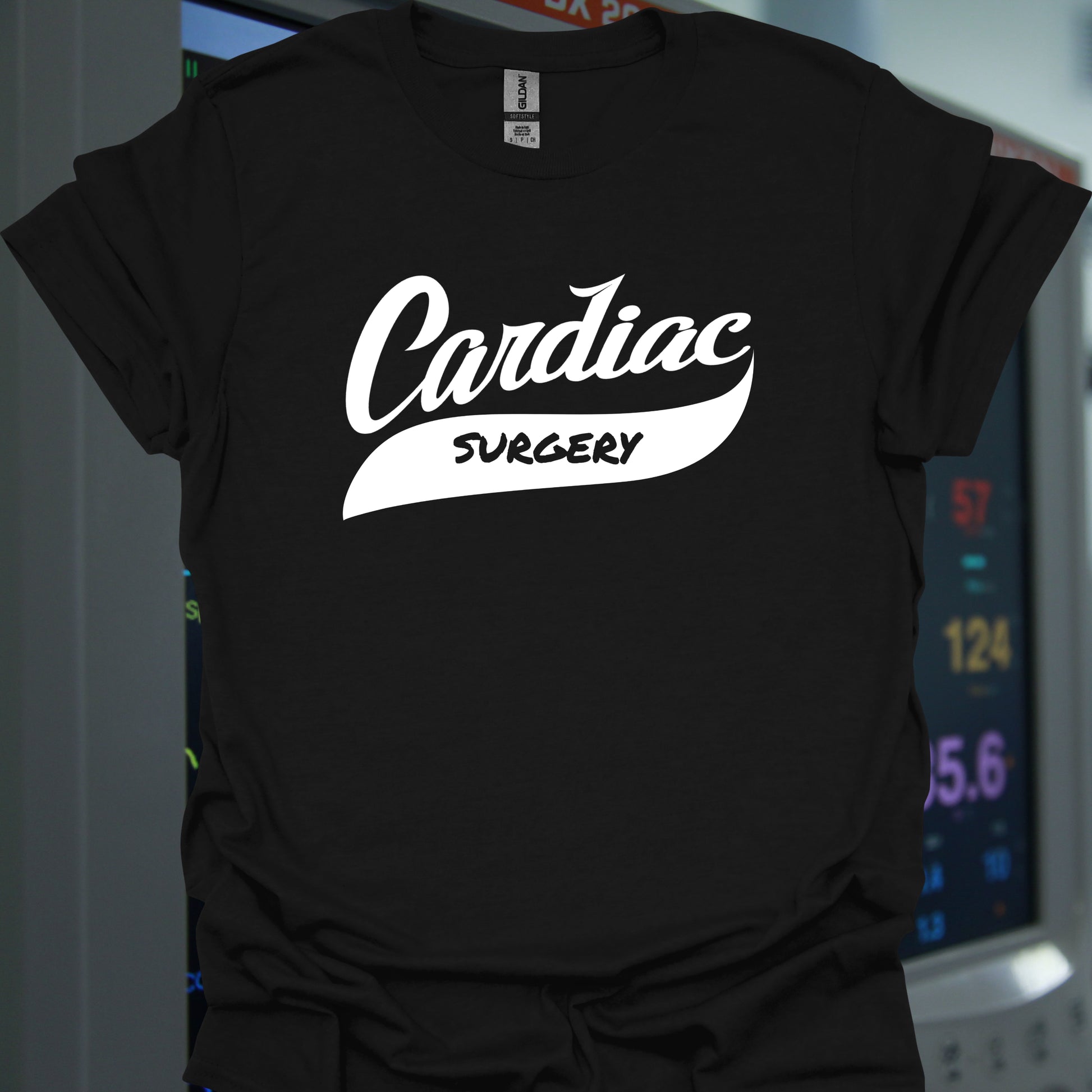 Cardiac Surgery Varsity T-Shirt – Team Spirit for OR Heroes-Black-Health Gear Shop