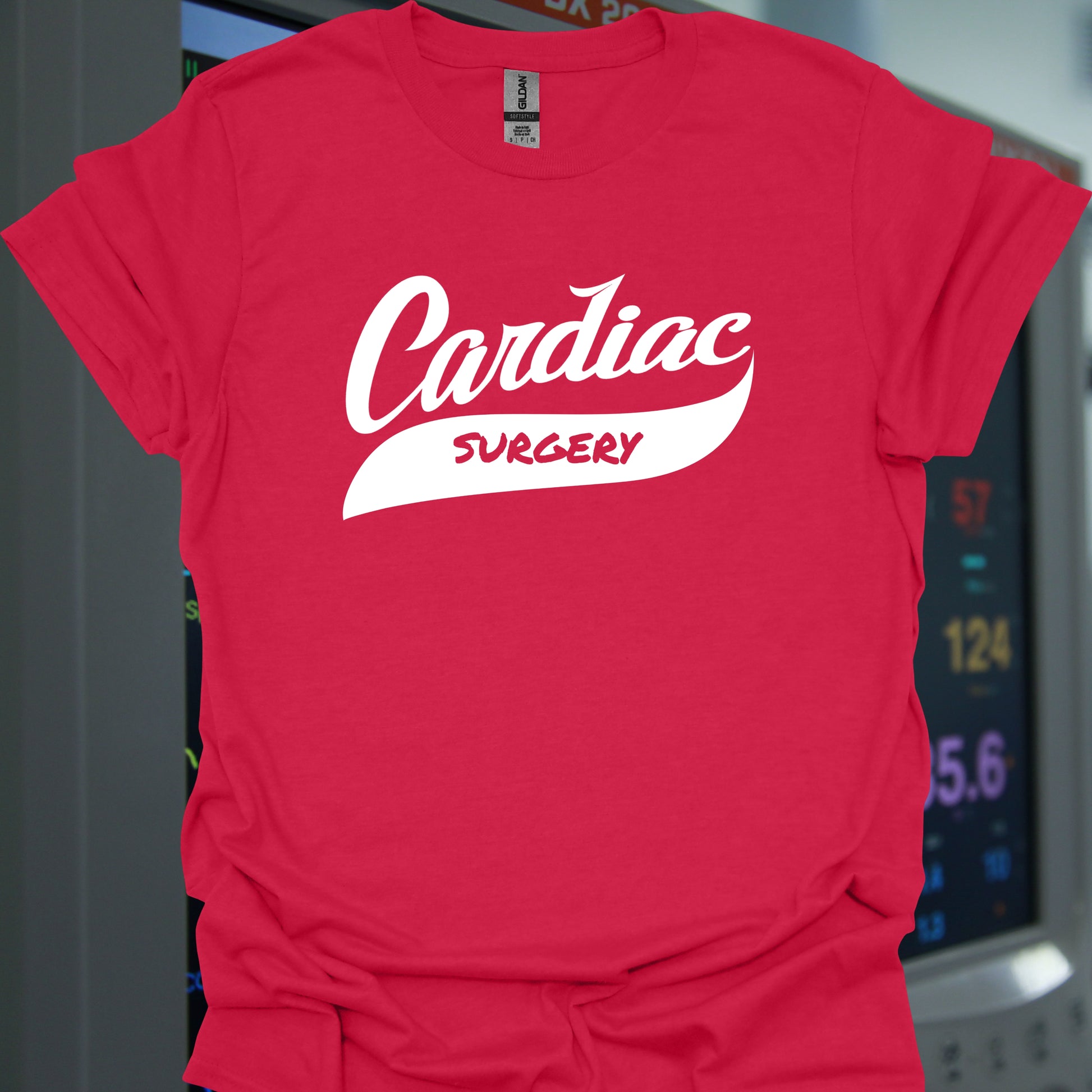 Cardiac Surgery Varsity T-Shirt – Team Spirit for OR Heroes-Antique Cherry Red-Health Gear Shop