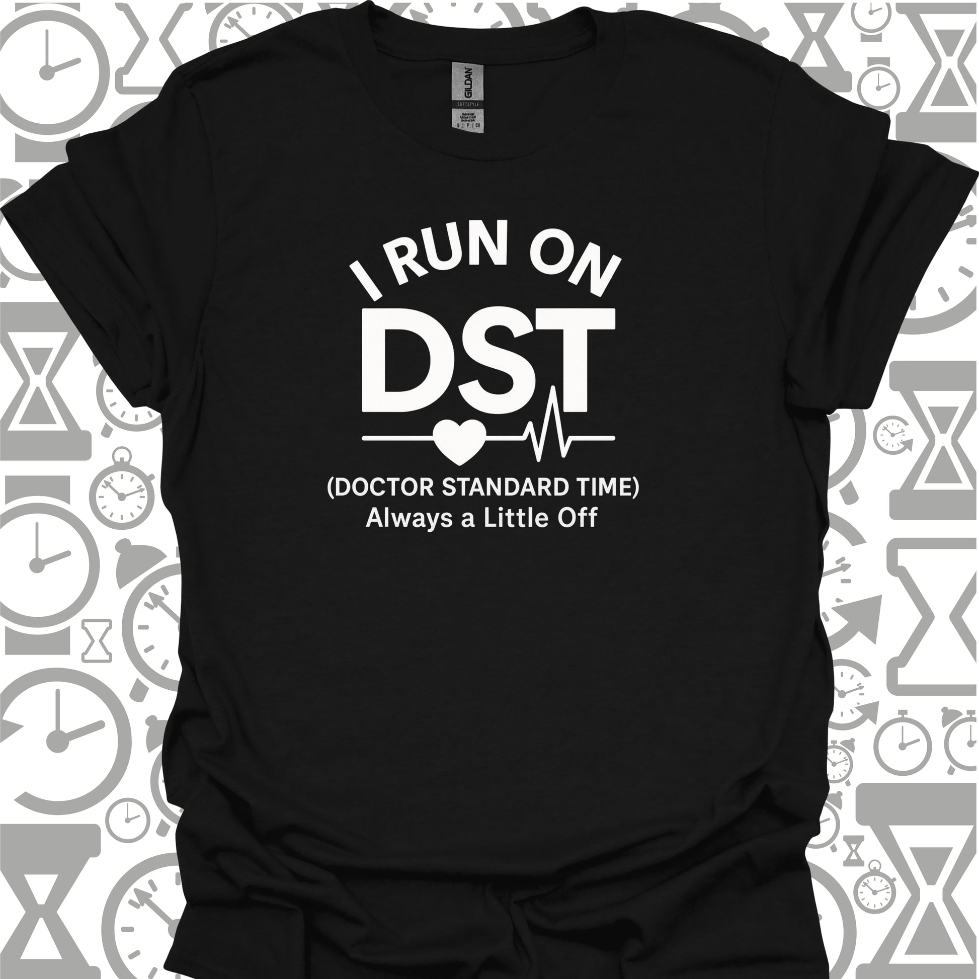 DST T-Shirt – Doctor Standard Time-Black-Health Gear Shop