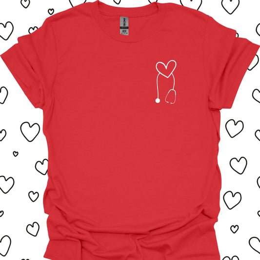 Heart Stethoscope Minimalist T-Shirt