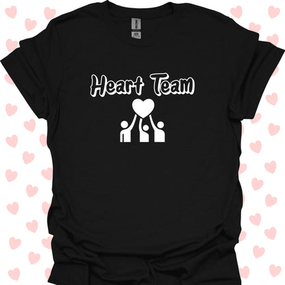 Heart Team Cardiac Surgery & Cardiology T-Shirt – Motivational Comfort for Healthcare Heroes-Black-Health Gear Shop