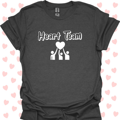 Heart Team Cardiac Surgery & Cardiology T-Shirt – Motivational Comfort for Healthcare Heroes-Dark Heather-Health Gear Shop