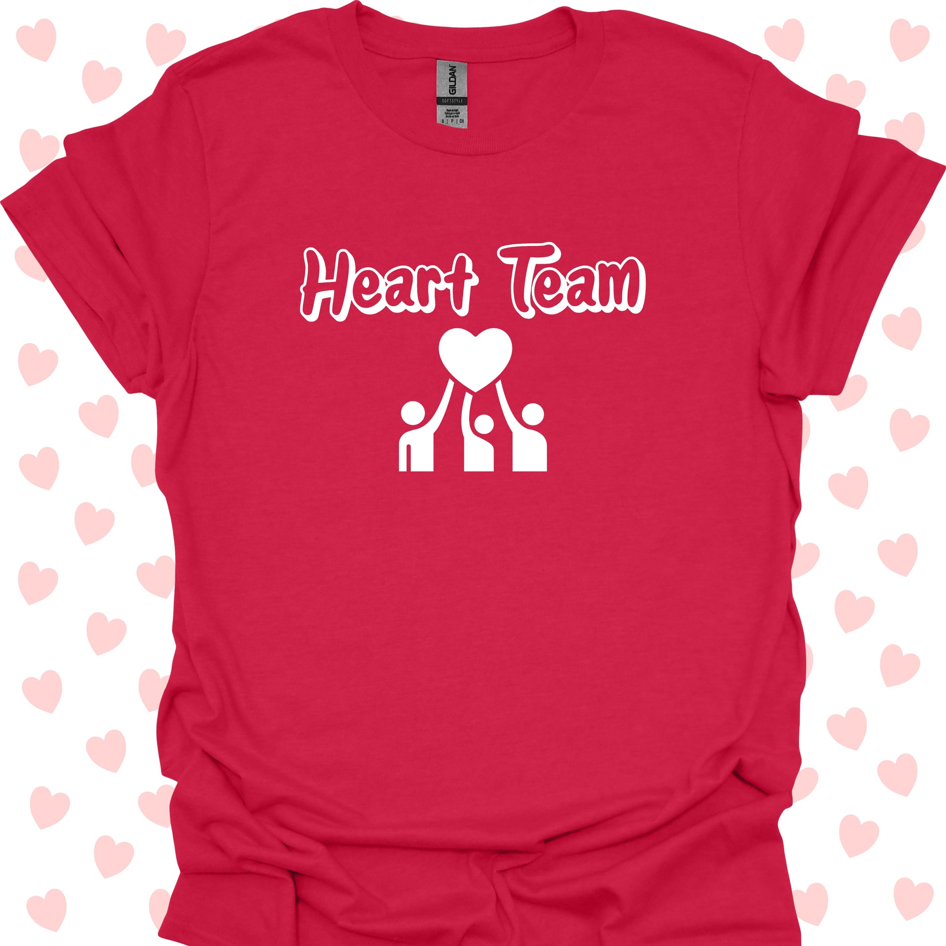 Heart Team Cardiac Surgery & Cardiology T-Shirt – Motivational Comfort for Healthcare Heroes-Cherry Red-Health Gear Shop