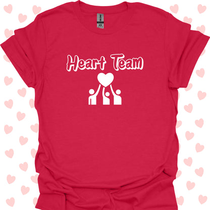 Heart Team Cardiac Surgery & Cardiology T-Shirt – Motivational Comfort for Healthcare Heroes-Cherry Red-Health Gear Shop