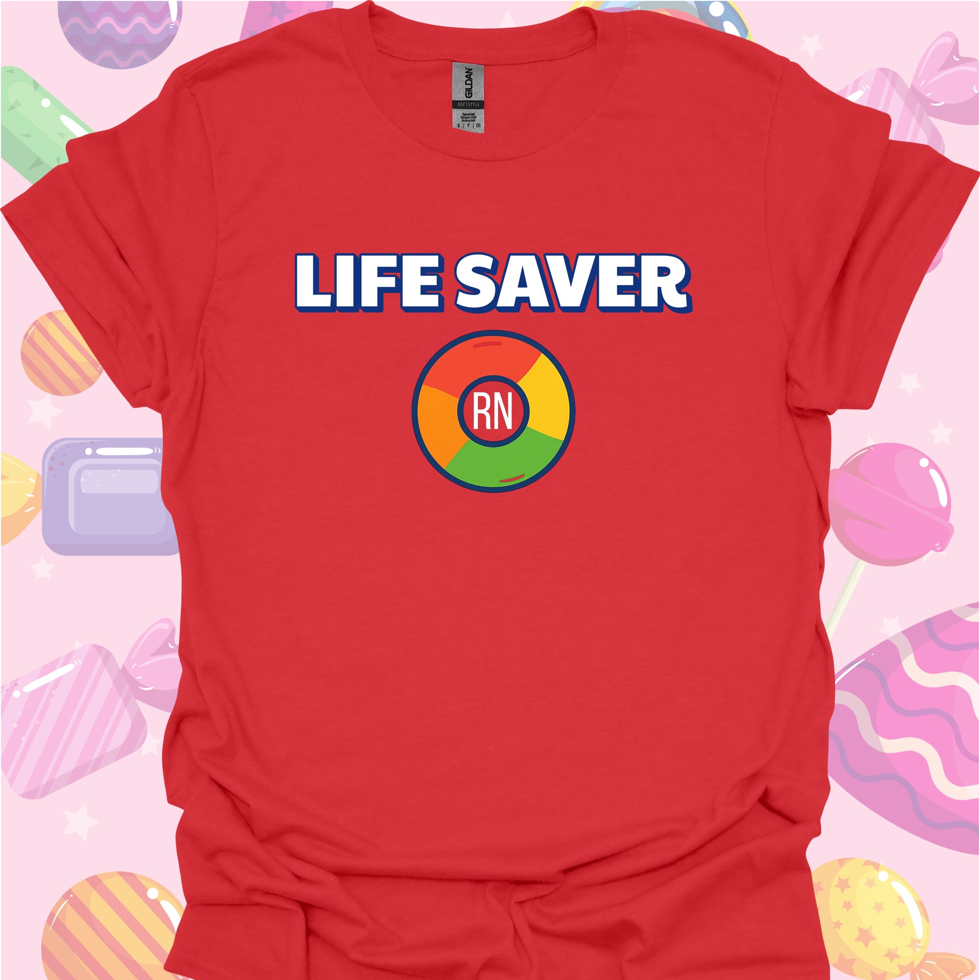 Nurse RN Life Saver T-Shirt – Sweet Gift for Healthcare Heroes-Red-Health Gear Shop