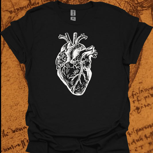 Minimalist Human Heart T-Shirt – Anatomical Sketch Design