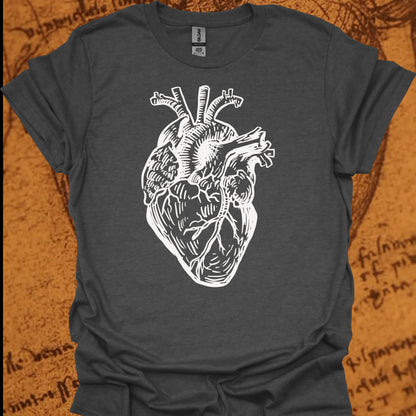 Minimalist Human Heart T-Shirt – Anatomical Sketch Design